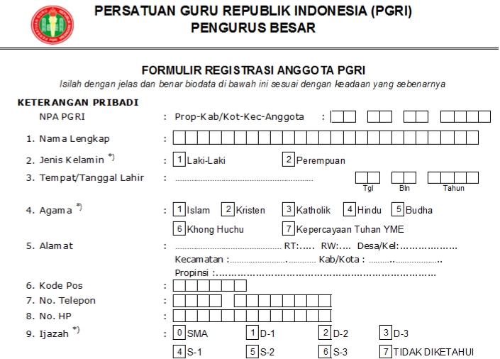 Pendaftaran PGRI Pedurungan - Persatuan Guru Republik Indonesia Cabang Pedurungan